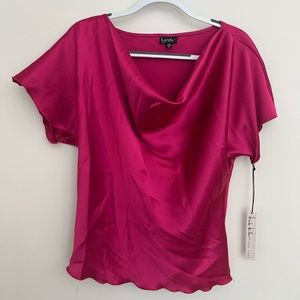 NWT - Nicole Miller Short Sleeve Scoop Neck Blouse